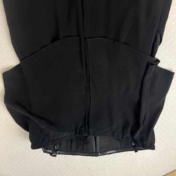 Bebe Women's Size 12 Ruffled Collar Black Jumpsuit Pockets Strapless - Picture 5 of 12